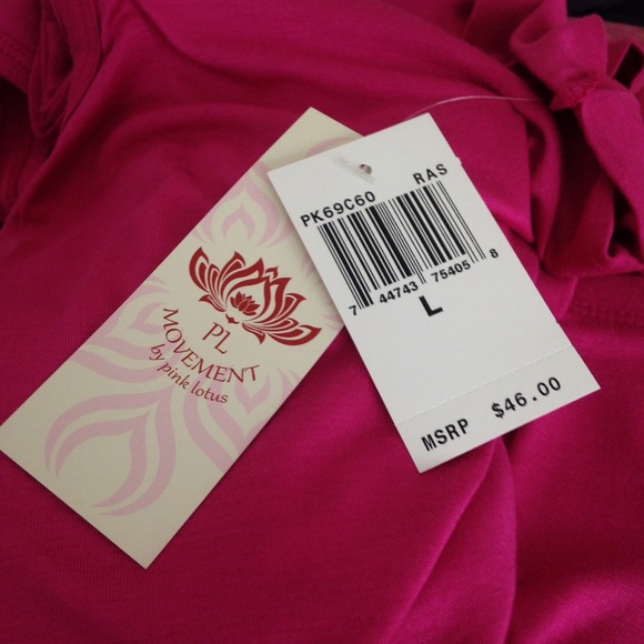 Pink Lotus Open-back T-shirt NWT Size Large - Picture 5 of 6
